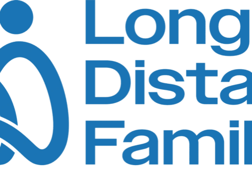 Long distance family logo with three people.